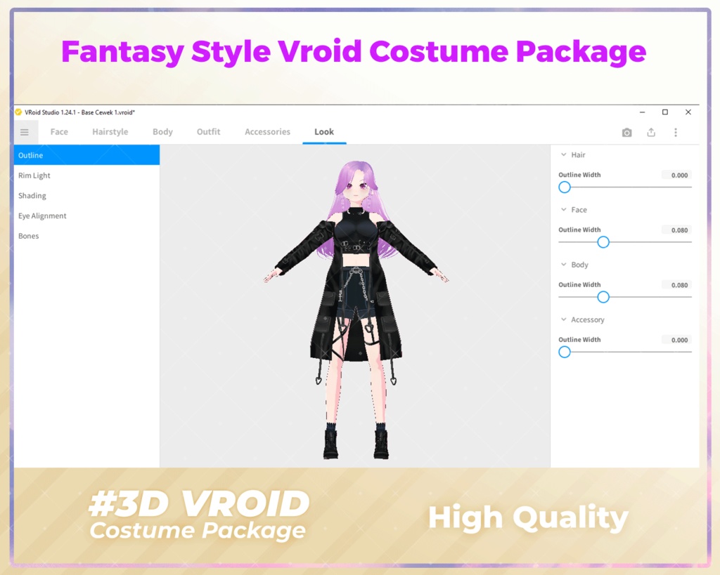 3D VRoid Outfit Pack Dark & Mystic Fantasy Clothes for VRoid Models | VRoid Clothes, VRoid Costume, VRoid Fashion