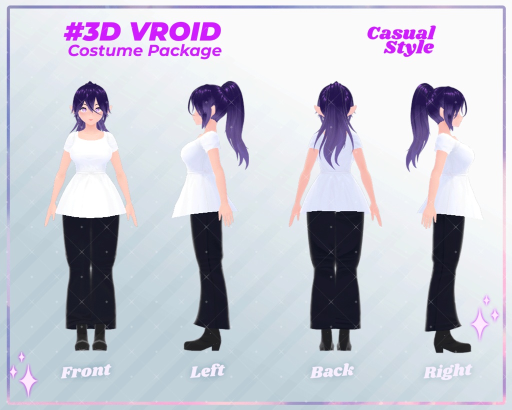 3D VRoid Outfit Pack Casual & Cozy Everyday Wear for VRoid Models | VRoid Clothes, VRoid Costume, VRoid Fashion