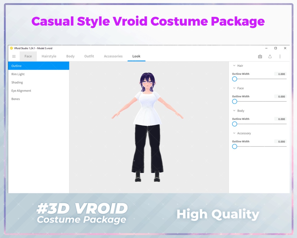3D VRoid Outfit Pack Casual & Cozy Everyday Wear for VRoid Models | VRoid Clothes, VRoid Costume, VRoid Fashion