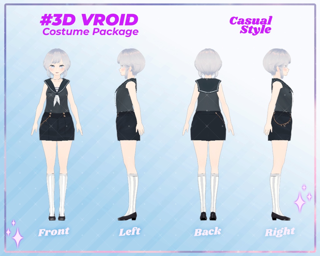 3D VRoid Outfit Pack Chic & Trendy Casual Wear for VRoid Models | VRoid Clothes, VRoid Costume, VRoid Fashion