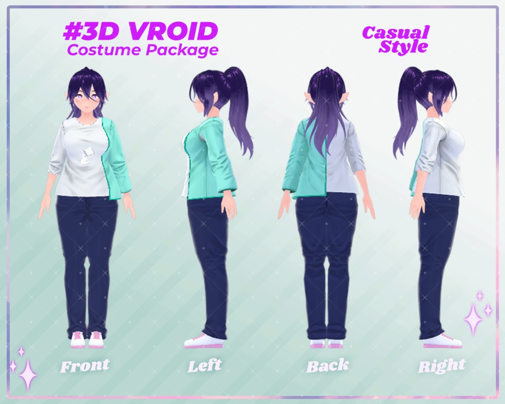 3D VRoid Outfit Pack Cozy & Trendy Casual Wear for VRoid Models | VRoid Clothes, VRoid Costume, VRoid Fashion