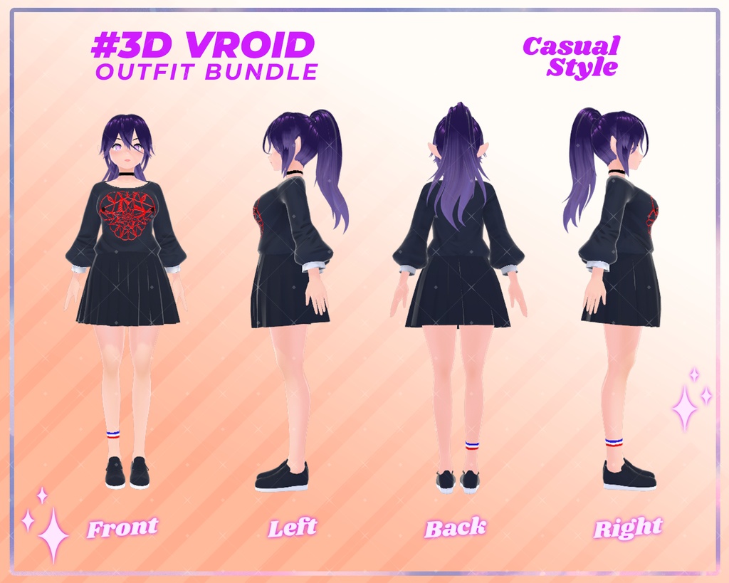 3D VRoid Outfit Pack Stylish & Elegant Casual Dresses for VRoid Models | VRoid Clothes, VRoid Costume, VRoid Fashion