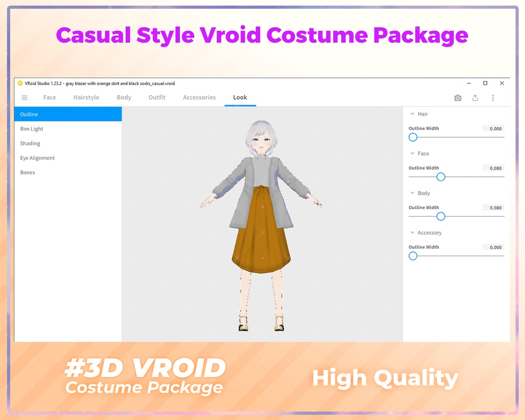 3D VRoid Outfit Pack Chic & Minimalist Casual Clothes for VRoid Models | VRoid Clothes, VRoid Costume, VRoid Fashion