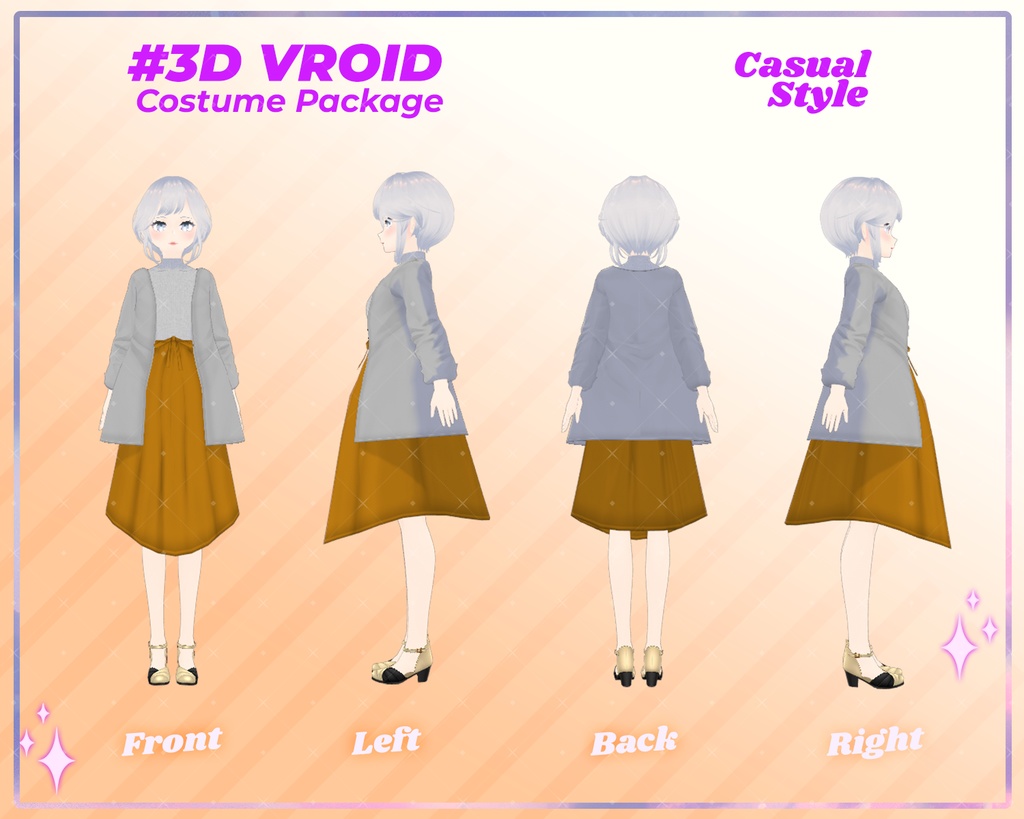 3D VRoid Outfit Pack Chic & Minimalist Casual Clothes for VRoid Models | VRoid Clothes, VRoid Costume, VRoid Fashion