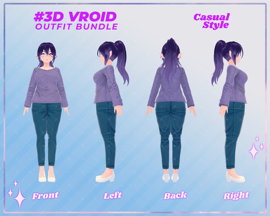 3D VRoid Outfit Pack Cozy & Trendy Casual Wear for VRoid Models | VRoid Clothes, VRoid Costume, VRoid Fashion