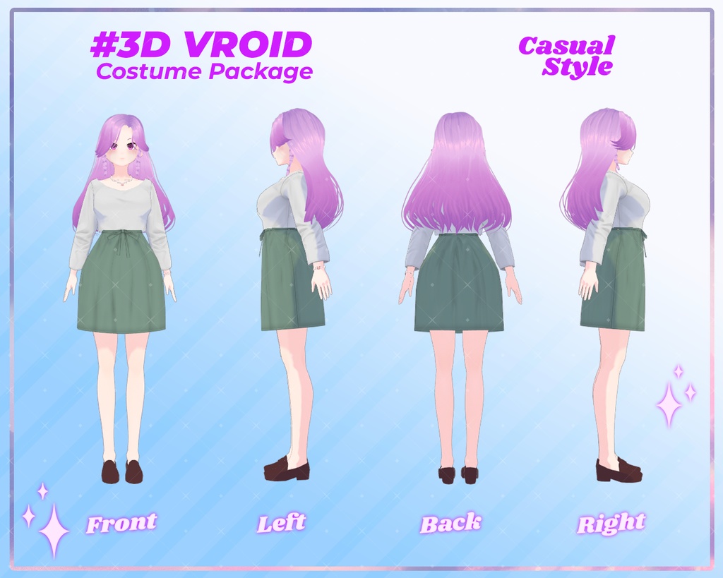 3D VRoid Outfit Pack Chic & Stylish Casual Attire for VRoid Models | VRoid Clothes, VRoid Costume, VRoid Fashion
