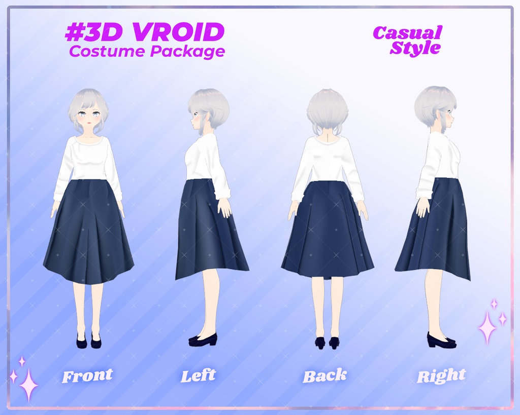 3D VRoid Outfit Pack Elegant & Trendy Casual Wear for VRoid Models | VRoid Clothes, VRoid Costume, VRoid Fashion