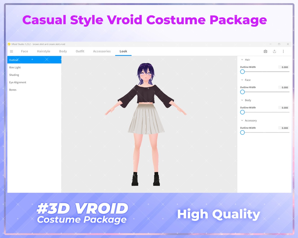 3D VRoid Outfit Pack Trendy & Cute Casual Clothes for VRoid Models | VRoid Clothes, VRoid Costume, VRoid Fashion