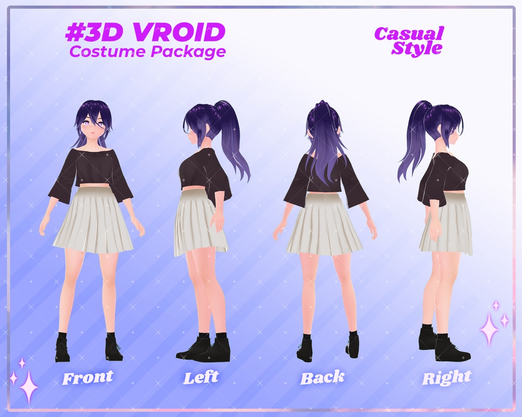 3D VRoid Outfit Pack Trendy & Cute Casual Clothes for VRoid Models | VRoid Clothes, VRoid Costume, VRoid Fashion