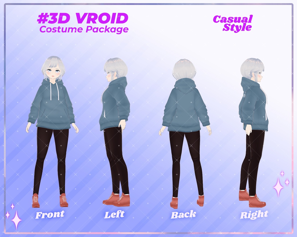 3D VRoid Outfit Pack Stylish & Relaxed Casual Clothes for VRoid Models | VRoid Clothes, VRoid Costume, VRoid Fashion