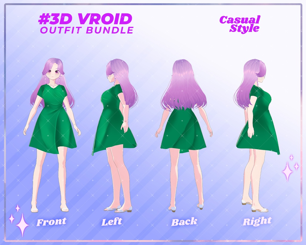 3D VRoid Outfit Pack Stylish & Relaxed Casual Clothes for VRoid Models | VRoid Clothes, VRoid Costume, VRoid Fashion