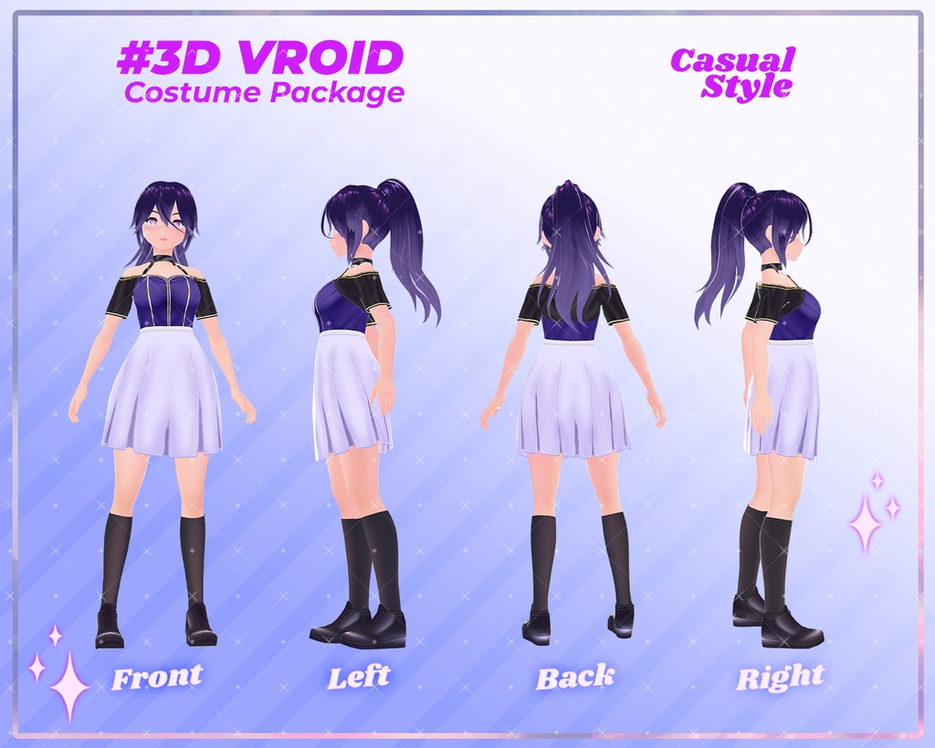 3D VRoid Outfit Pack Stylish & Relaxed Casual Clothes for VRoid Models | VRoid Clothes, VRoid Costume, VRoid Fashion