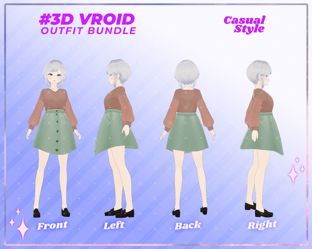 3D VRoid Outfit Pack Cozy & Trendy Casual Clothes for VRoid Models | VRoid Clothes, VRoid Sweater, VRoid Fashion