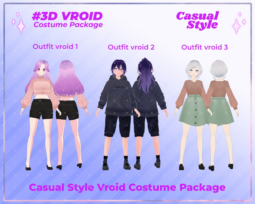 3D VRoid Outfit Pack Cozy & Trendy Casual Clothes for VRoid Models | VRoid Clothes, VRoid Sweater, VRoid Fashion