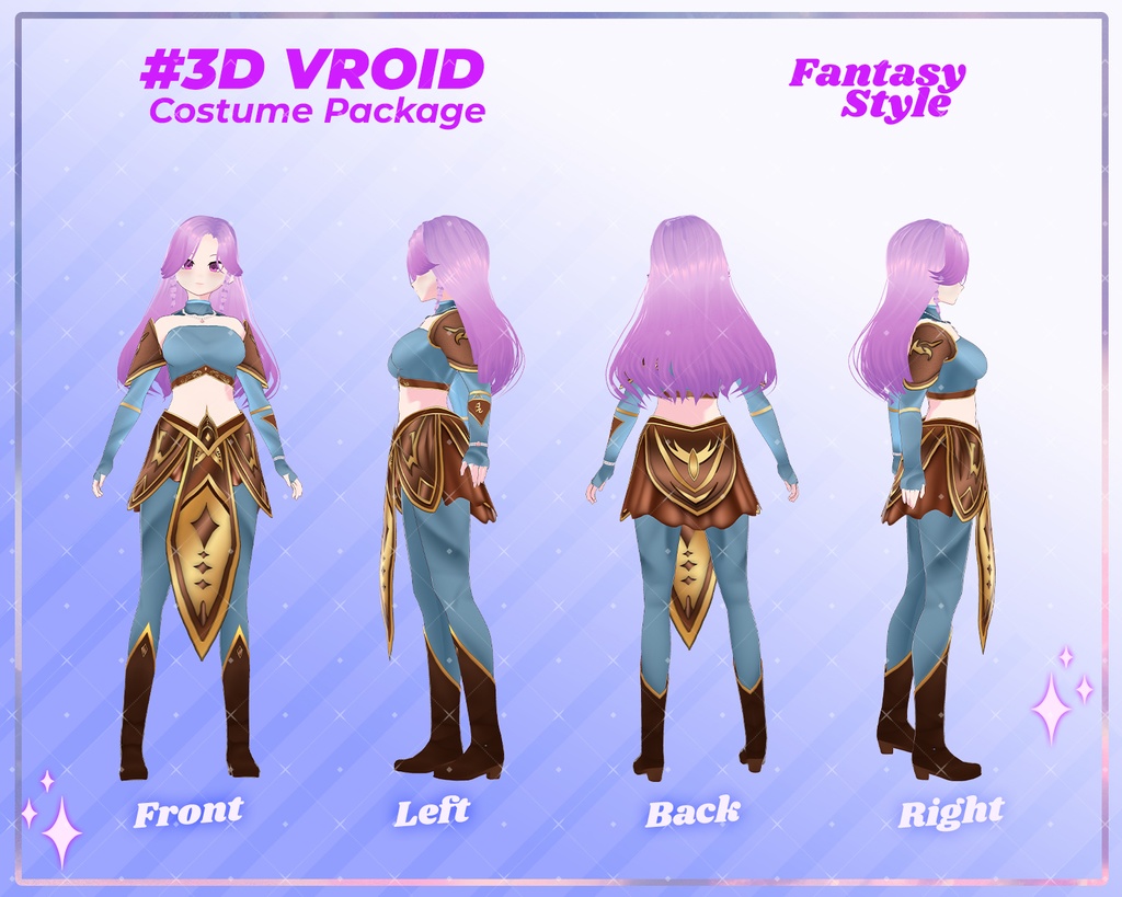 3D VRoid Outfit Pack Enchanted Fantasy Attire for VRoid Models | VRoid Clothes, VRoid Mystic Fashion, VRoid RPG Costume