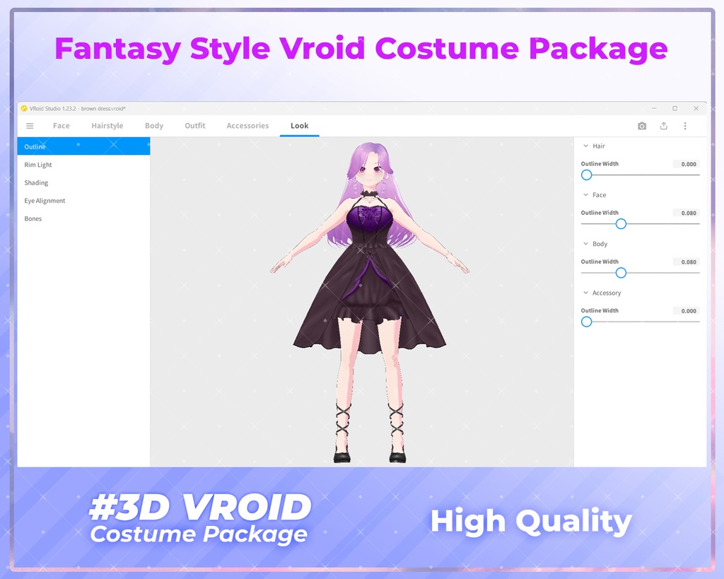 3D VRoid Outfit Pack Elegant Fantasy Dresses for VRoid Models | VRoid Clothes, VRoid Enchanted Gown, VRoid Mystic Fashion