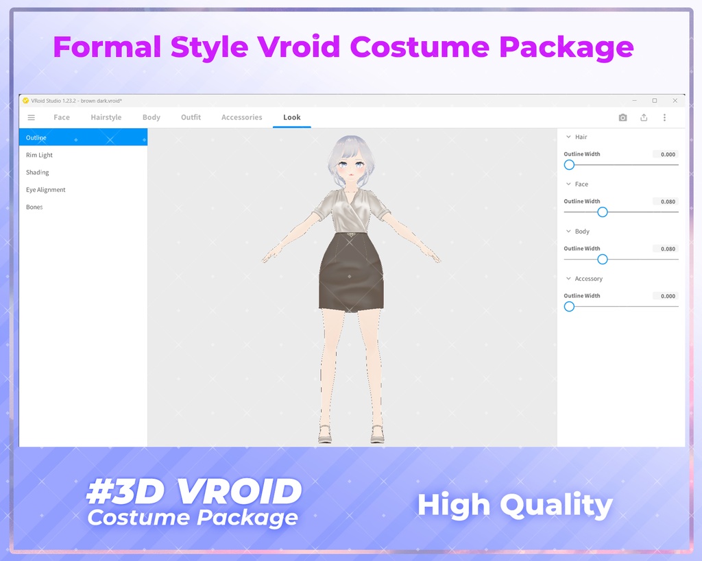 3D VRoid Outfit Pack Elegant Formal Attire for VRoid Models | VRoid Clothes, VRoid Business Wear, VRoid Professional Fashion