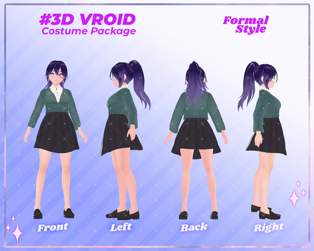 3D VRoid Outfit Pack Stylish Formal Wear for VRoid Models | VRoid Clothes, VRoid Business Fashion, VRoid Professional Attire