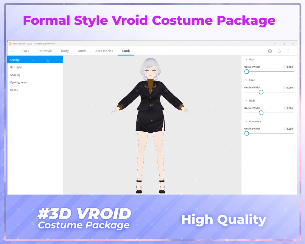 3D VRoid Outfit Pack Stylish Formal Wear for VRoid Models | VRoid Clothes, VRoid Business Fashion, VRoid Professional Attire