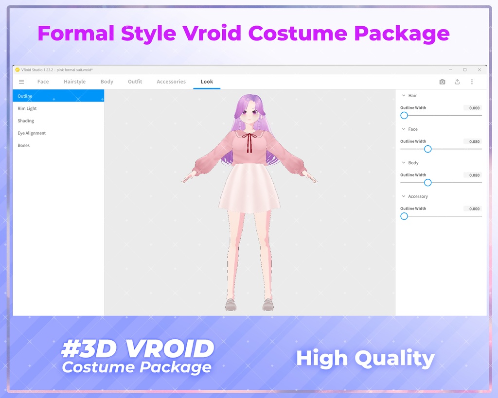 3D VRoid Outfit Pack Elegant & Cute Formal Wear for VRoid Models | VRoid Clothes, VRoid School Uniform, VRoid Office Attire