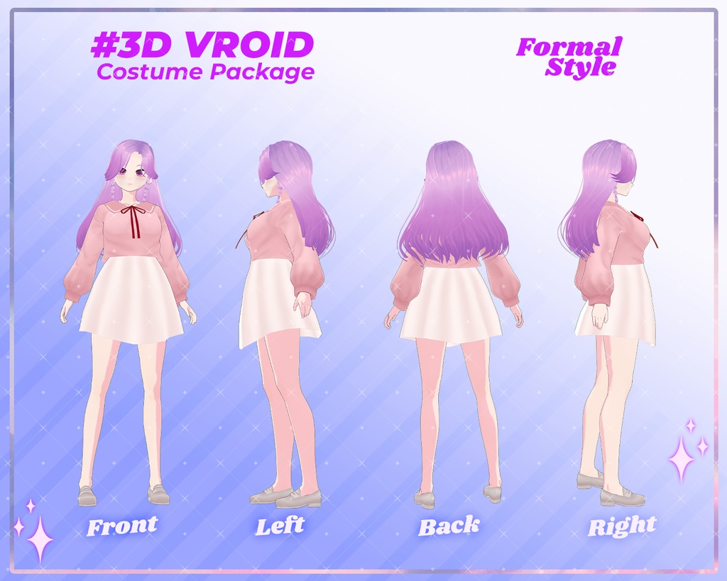 3D VRoid Outfit Pack Elegant & Cute Formal Wear for VRoid Models | VRoid Clothes, VRoid School Uniform, VRoid Office Attire