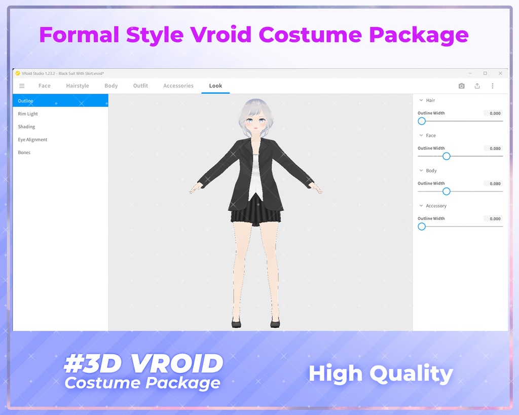 3D VRoid Outfit Pack Stylish & Professional Formal Wear for VRoid Models | VRoid Clothes, VRoid Business Attire, VRoid School Uniform