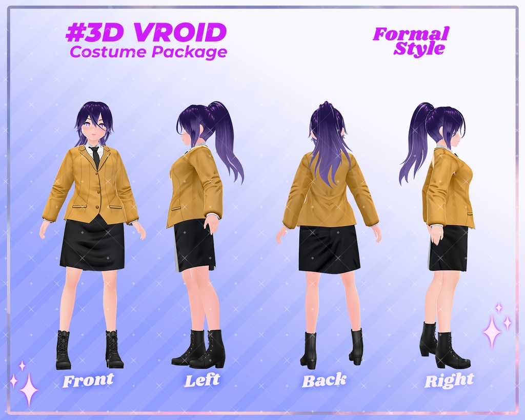 3D VRoid Outfit Pack Professional & Academy Formal Wear for VRoid Models | VRoid Clothes, VRoid Suit, VRoid School Uniform, VRoid Business Attire
