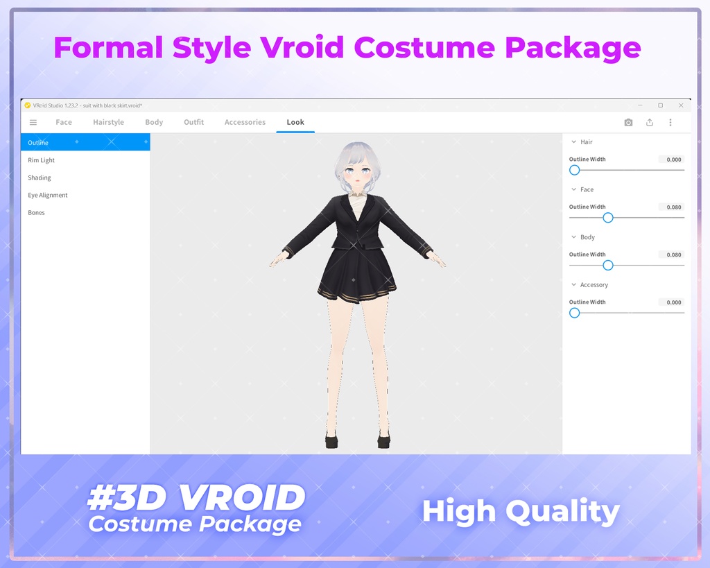 3D VRoid Outfit Pack Elegant Formal Attire for VRoid Models | VRoid Clothes, VRoid Business Wear, VRoid Professional Fashion, VRoid Suit & Blazer