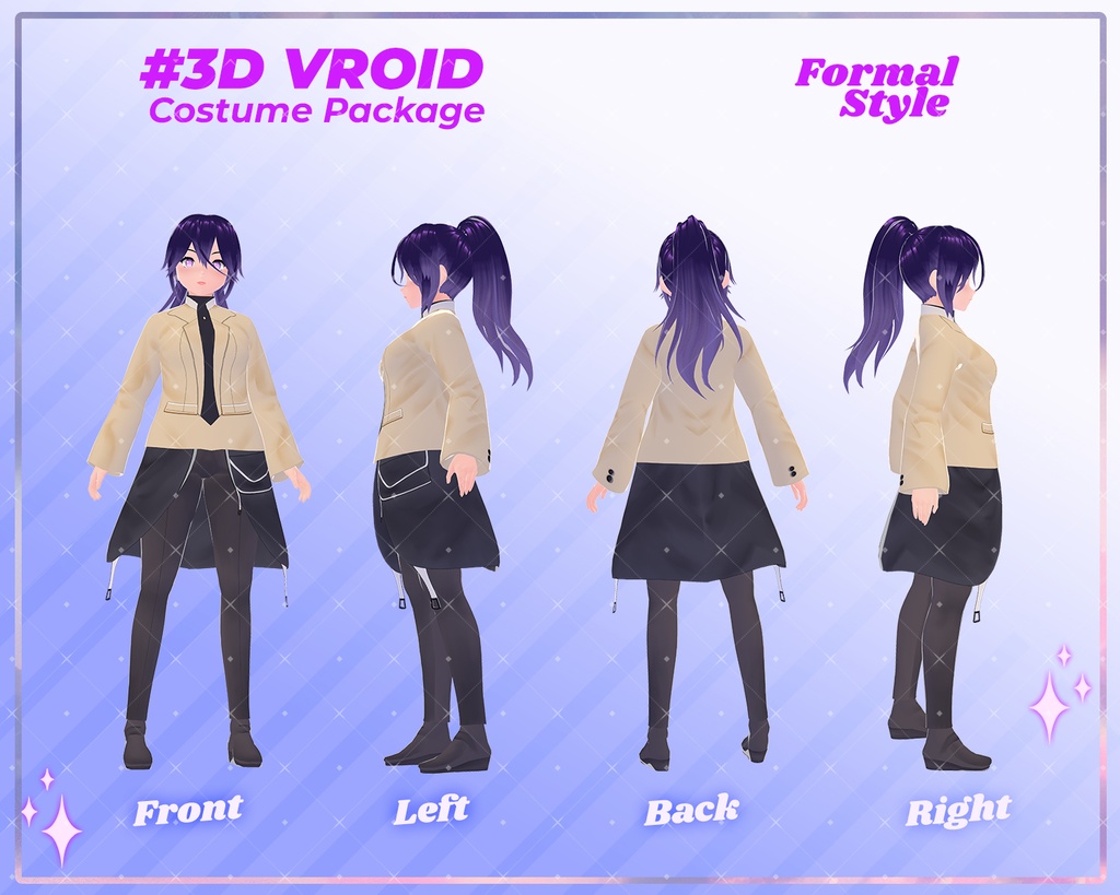 3D VRoid Outfit Pack Stylish Business Suits & Ties for VRoid Models | VRoid Clothes, VRoid Professional Attire, VRoid Executive Wear, VRoid Formal Fashion