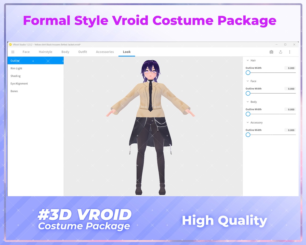 3D VRoid Outfit Pack Stylish Business Suits & Ties for VRoid Models | VRoid Clothes, VRoid Professional Attire, VRoid Executive Wear, VRoid Formal Fashion