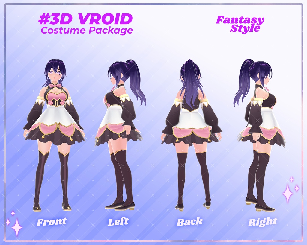 3D VRoid Outfit Pack Enchanted Fantasy Dresses for VRoid Models | VRoid Clothes, VRoid Magical Fashion, VRoid Royal Gown, VRoid Sorceress Costume