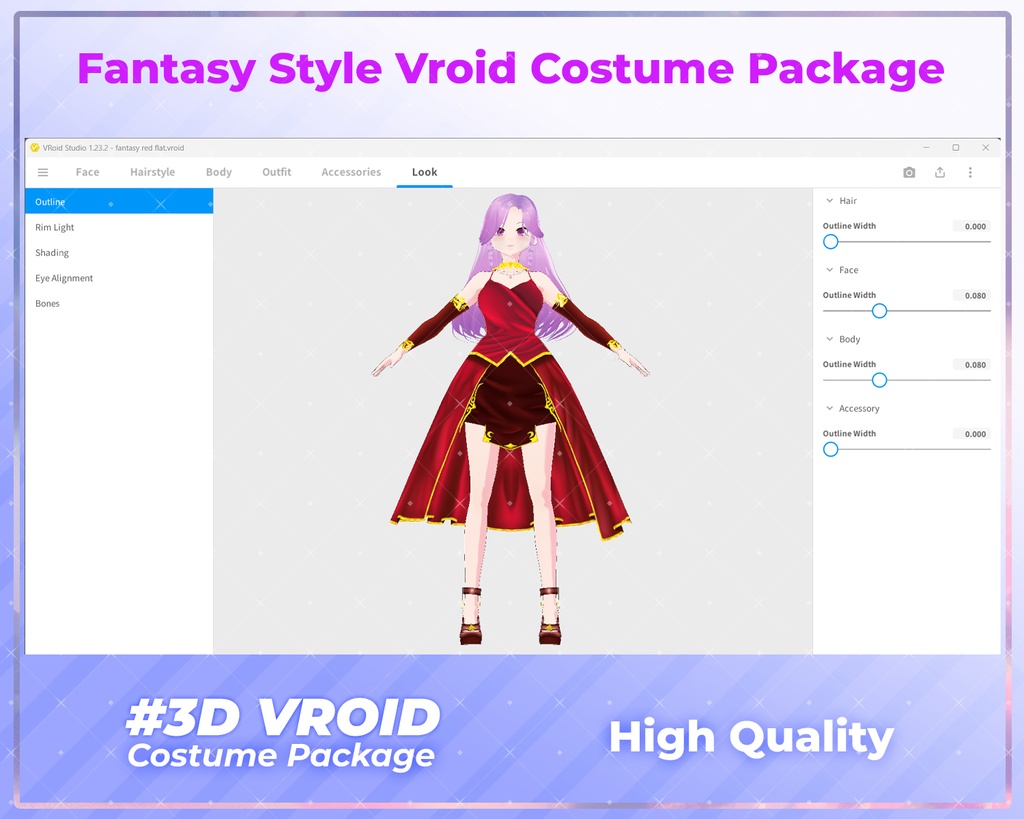 3D VRoid Outfit Pack Enchanted Fantasy Dresses for VRoid Models | VRoid Clothes, VRoid Magical Fashion, VRoid Royal Gown, VRoid Sorceress Costume