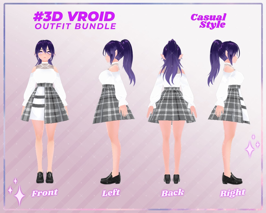 3D VRoid Outfit Pack Trendy & Chic Casual Wear for VRoid Models | VRoid Clothes, VRoid Fashion, VRoid Custom Outfit