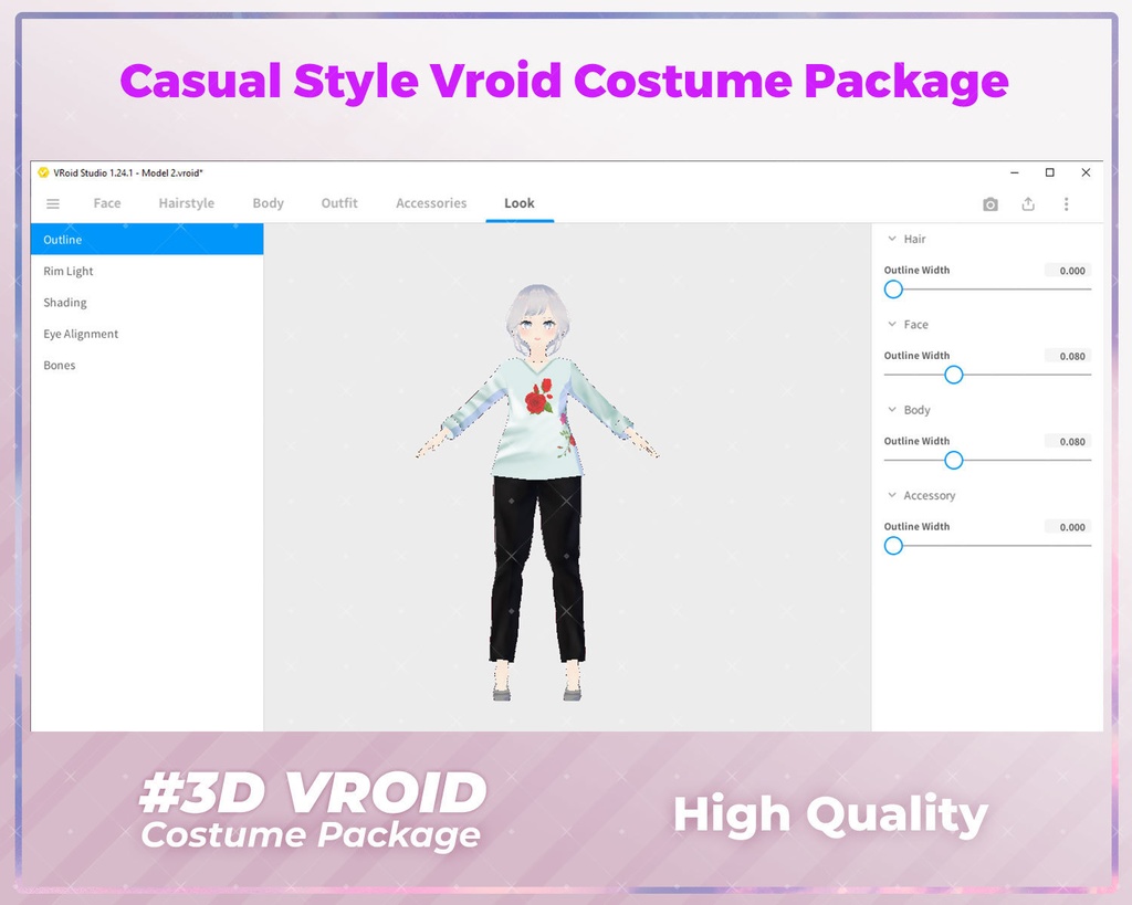3D VRoid Outfit Pack Elegant & Stylish Casual Wear for VRoid Models | VRoid Clothes, VRoid Fashion, VRoid Custom Outfit