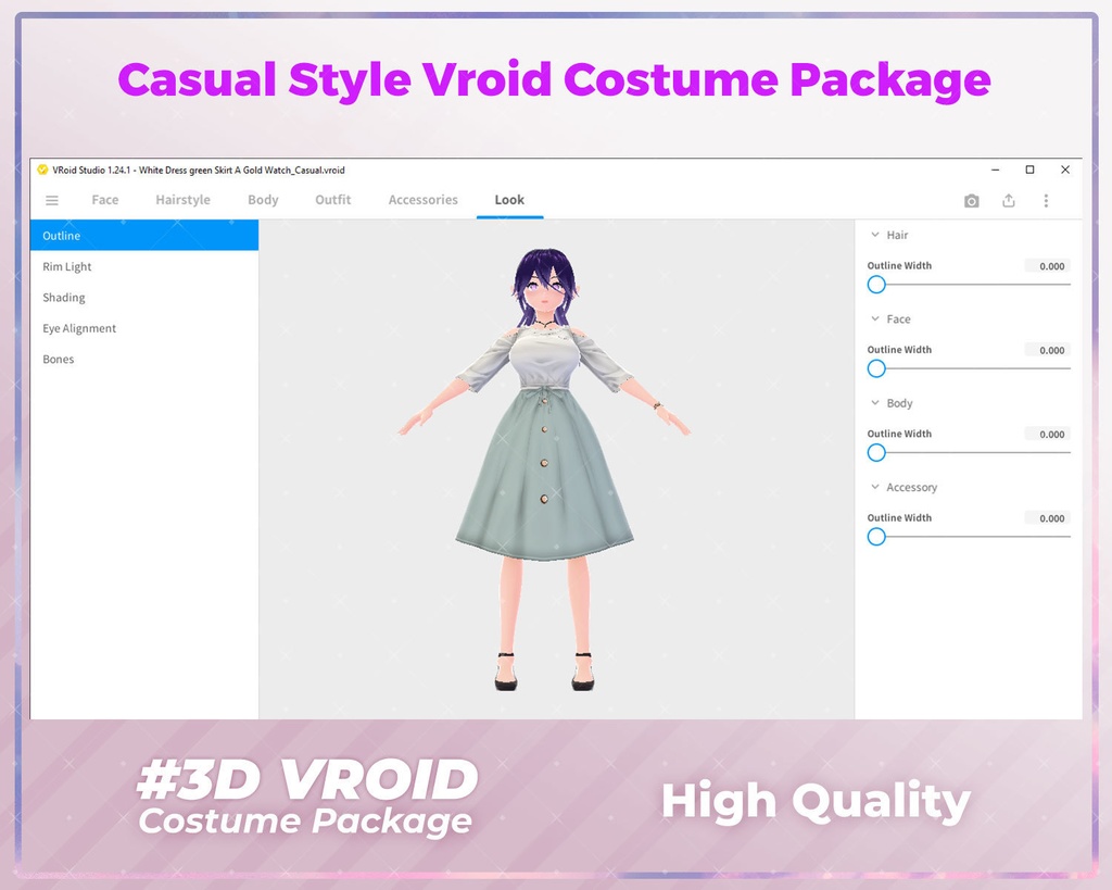 3D VRoid Outfit Pack Soft & Elegant Pastel Casual Wear for VRoid Models | VRoid Clothes, VRoid Fashion, VRoid Custom Outfit