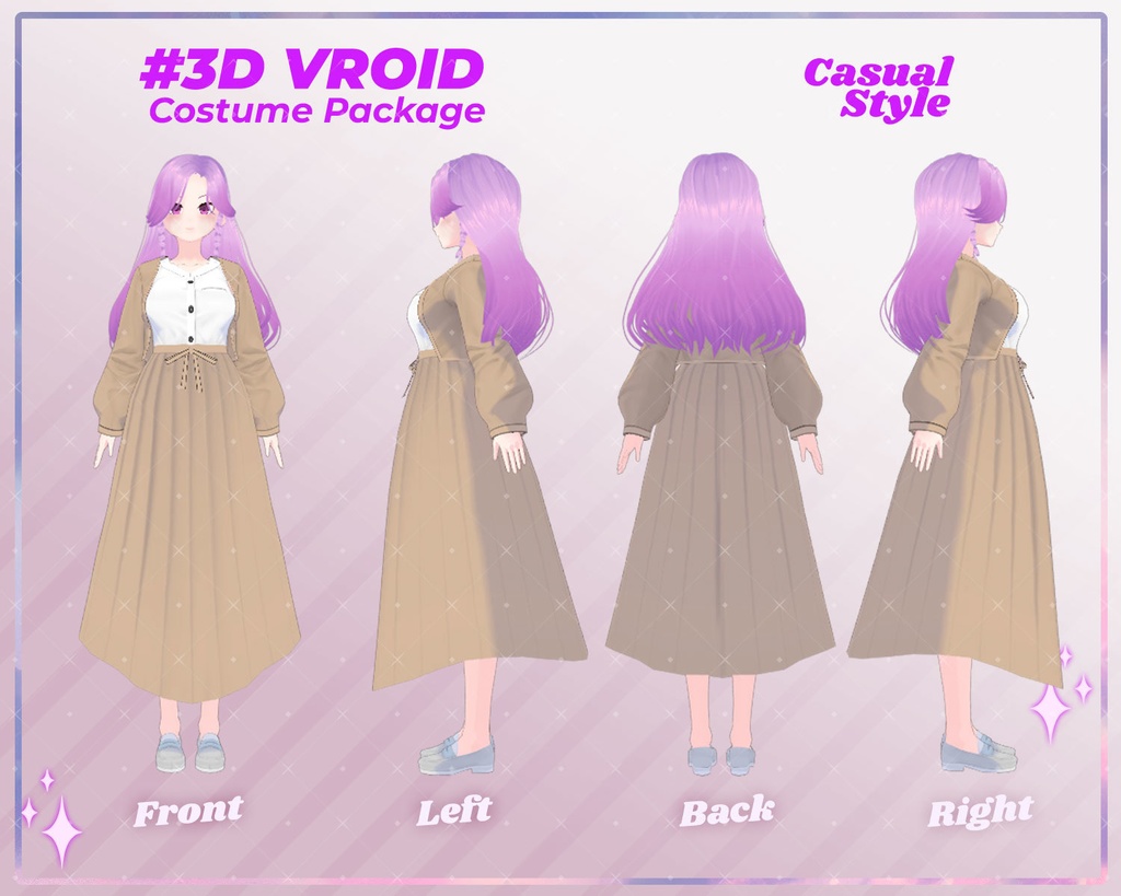 3D VRoid Outfit Pack Soft & Elegant Pastel Casual Wear for VRoid Models | VRoid Clothes, VRoid Fashion, VRoid Custom Outfit