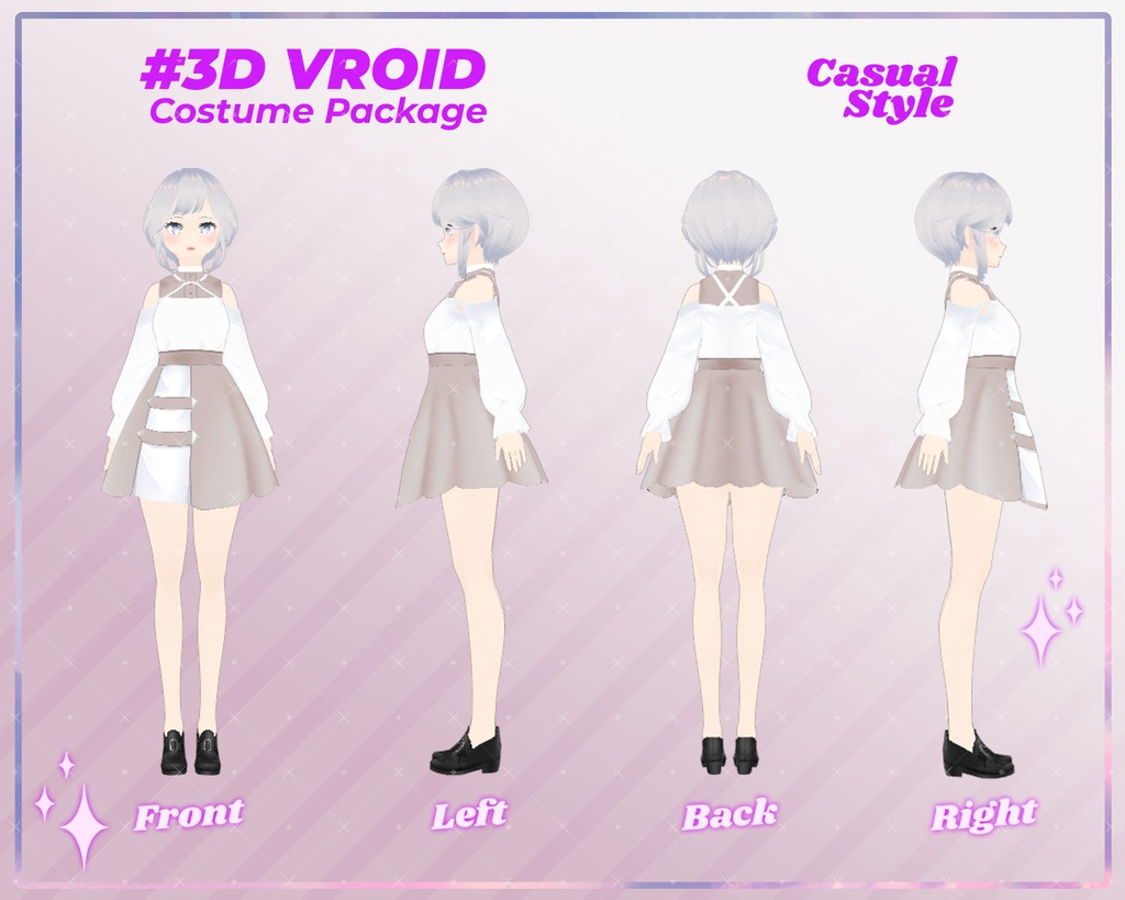 3D VRoid Outfit Pack Soft & Elegant Pastel Casual Wear for VRoid Models | VRoid Clothes, VRoid Fashion, VRoid Custom Outfit
