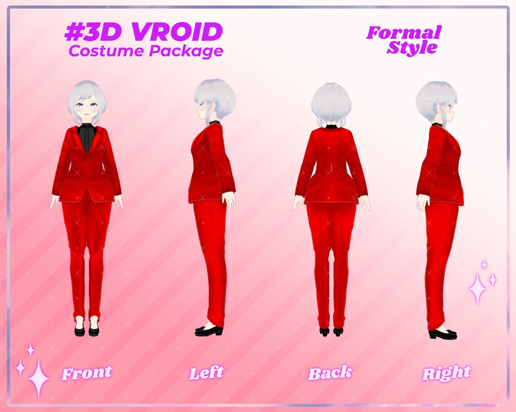 3D VRoid Outfit Pack Elegant & Powerful Formal Suits for VRoid Models | VRoid Clothes, VRoid Business Fashion, VRoid Suit Outfit