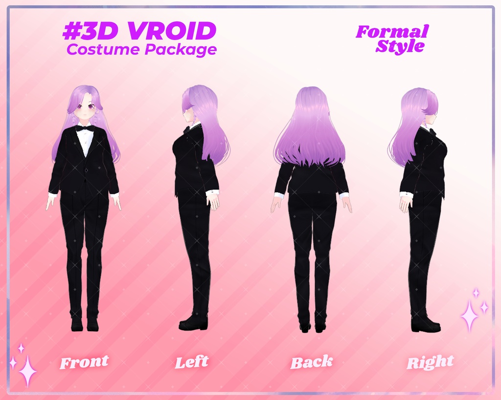 3D VRoid Outfit Pack Elegant & Powerful Formal Suits for VRoid Models | VRoid Clothes, VRoid Business Fashion, VRoid Suit Outfit