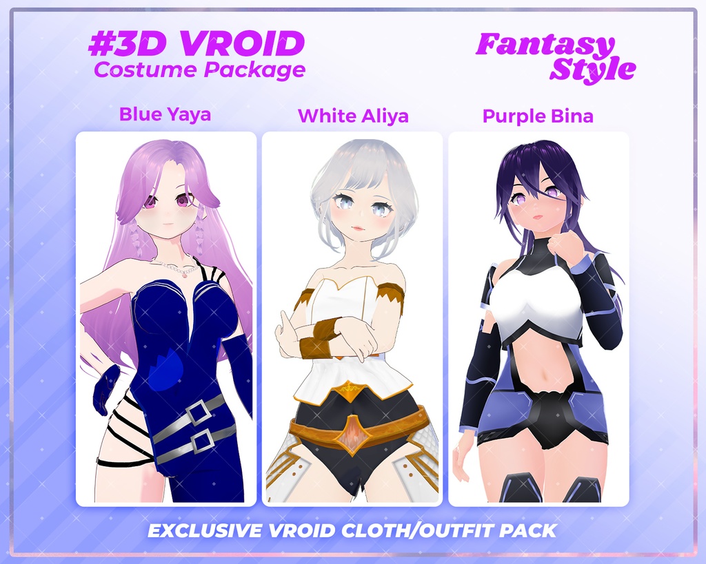 3D VRoid Outfit Pack Fantasy Warrior & Enchantress Costumes for VRoid Models | VRoid Clothes, VRoid RPG Fashion, VRoid Fantasy Wear