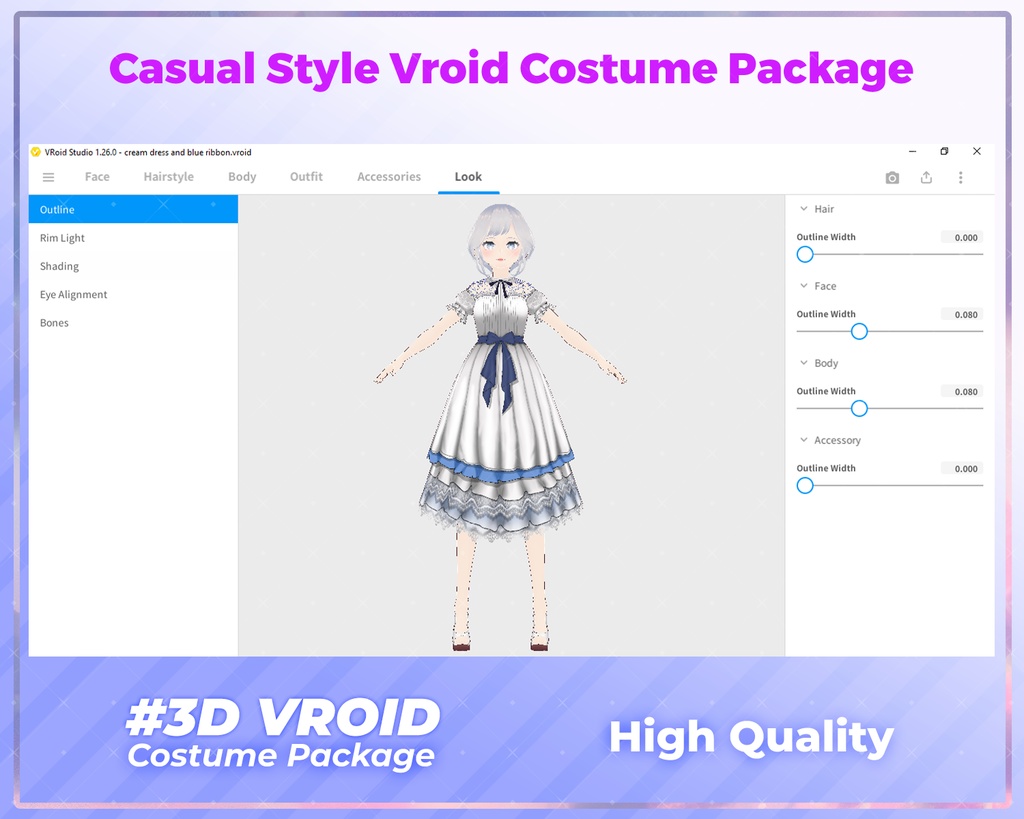 3D VRoid Outfit Pack Elegant & Sweet Lolita Dresses for VRoid Models | VRoid Clothes, VRoid Cute Fashion, VRoid Lolita Style, VRoid Aesthetic Outfit