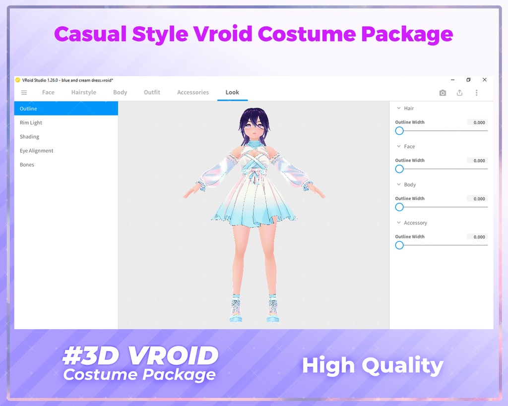 3D VRoid Outfit Pack Elegant & Chic Dress Collection for VRoid Models | VRoid Clothes, VRoid Costume, VRoid Fashion