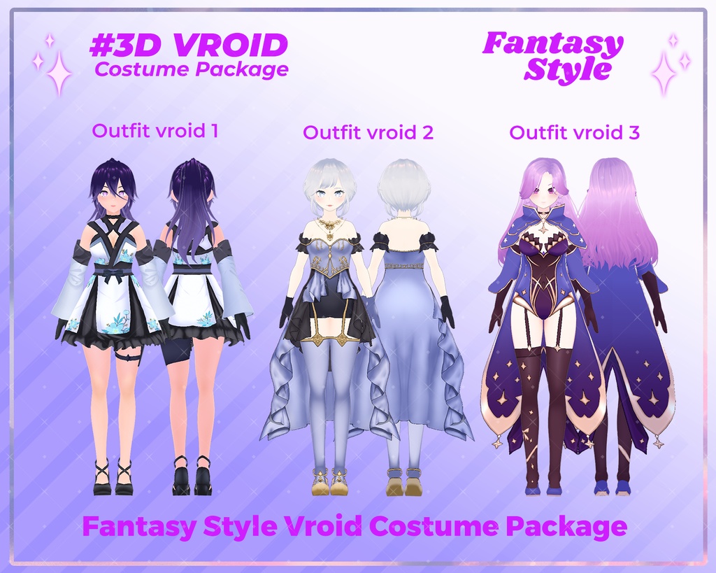 3D VRoid Outfit Pack Enchanting Fantasy Dresses for VRoid Models | VRoid Clothes, VRoid Costume, VRoid Fashion
