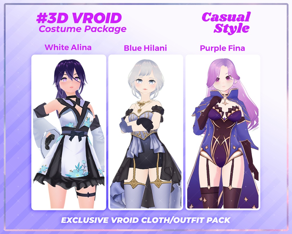 3D VRoid Outfit Pack Enchanting Fantasy Dresses for VRoid Models | VRoid Clothes, VRoid Costume, VRoid Fashion
