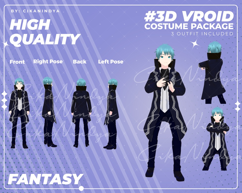 3D VRoid Outfit Pack Fantasy Warrior Attire for VRoid Models | VRoid Clothes, VRoid Costume, VRoid Fashion