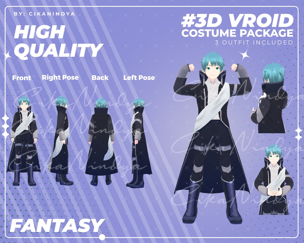 3D VRoid Outfit Pack Fantasy Warrior Attire for VRoid Models | VRoid Clothes, VRoid Costume, VRoid Fashion