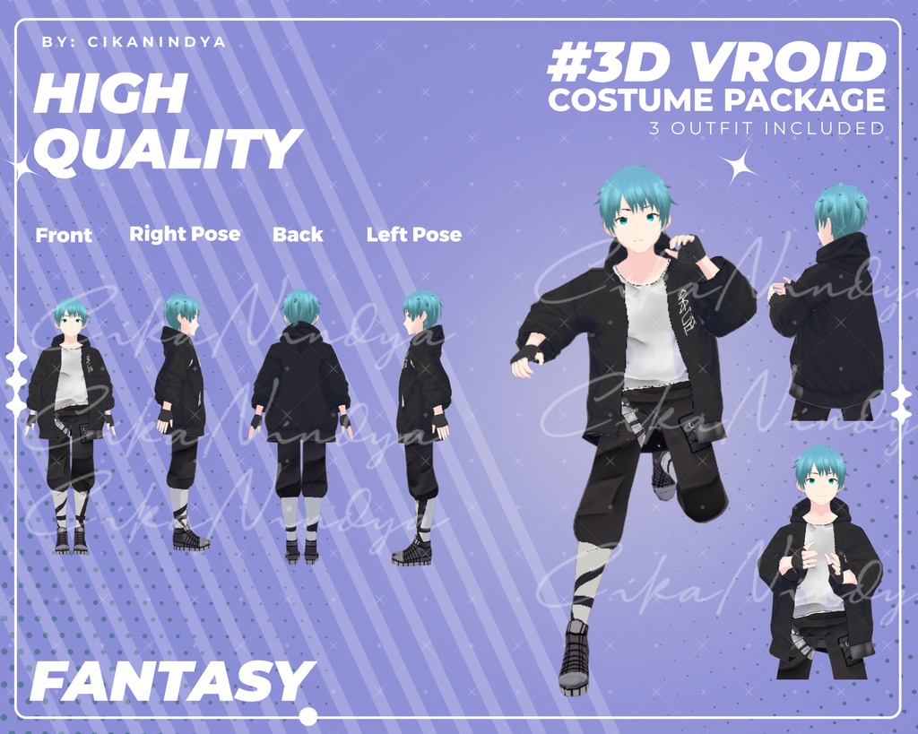 3D VRoid Outfit Pack Fantasy Warrior Attire for VRoid Models | VRoid Clothes, VRoid Costume, VRoid Fashion