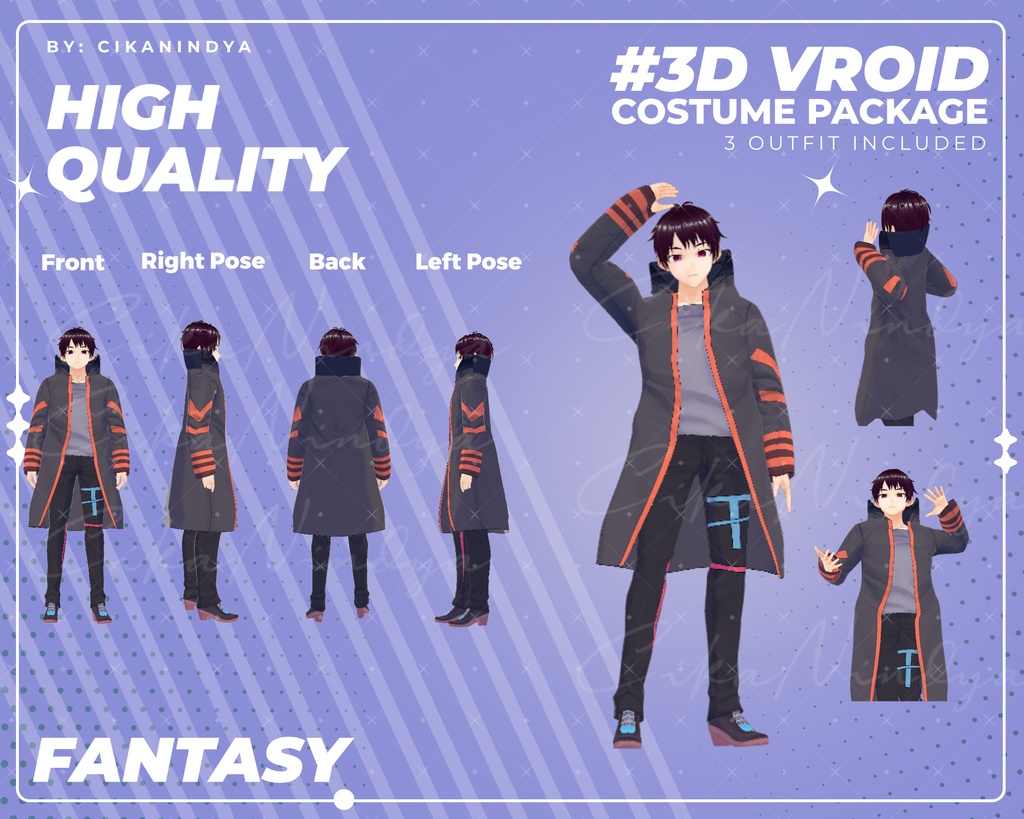 3D VRoid Outfit Pack Fantasy Mage & Adventurer Clothes for VRoid Models | VRoid Clothes, VRoid Costume, VRoid Fashion