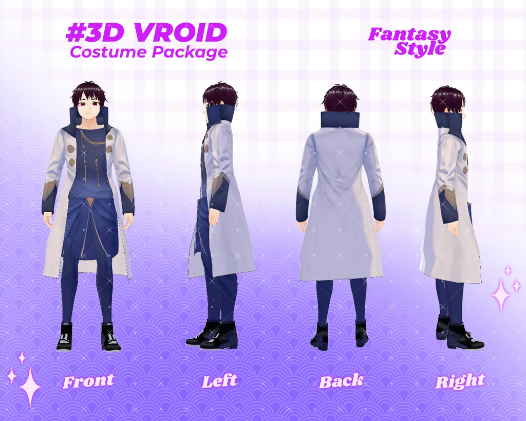 3D VRoid Outfit Pack Fantasy Prince & Guardian Attire for VRoid Models | VRoid Clothes, VRoid Costume, VRoid Fashion