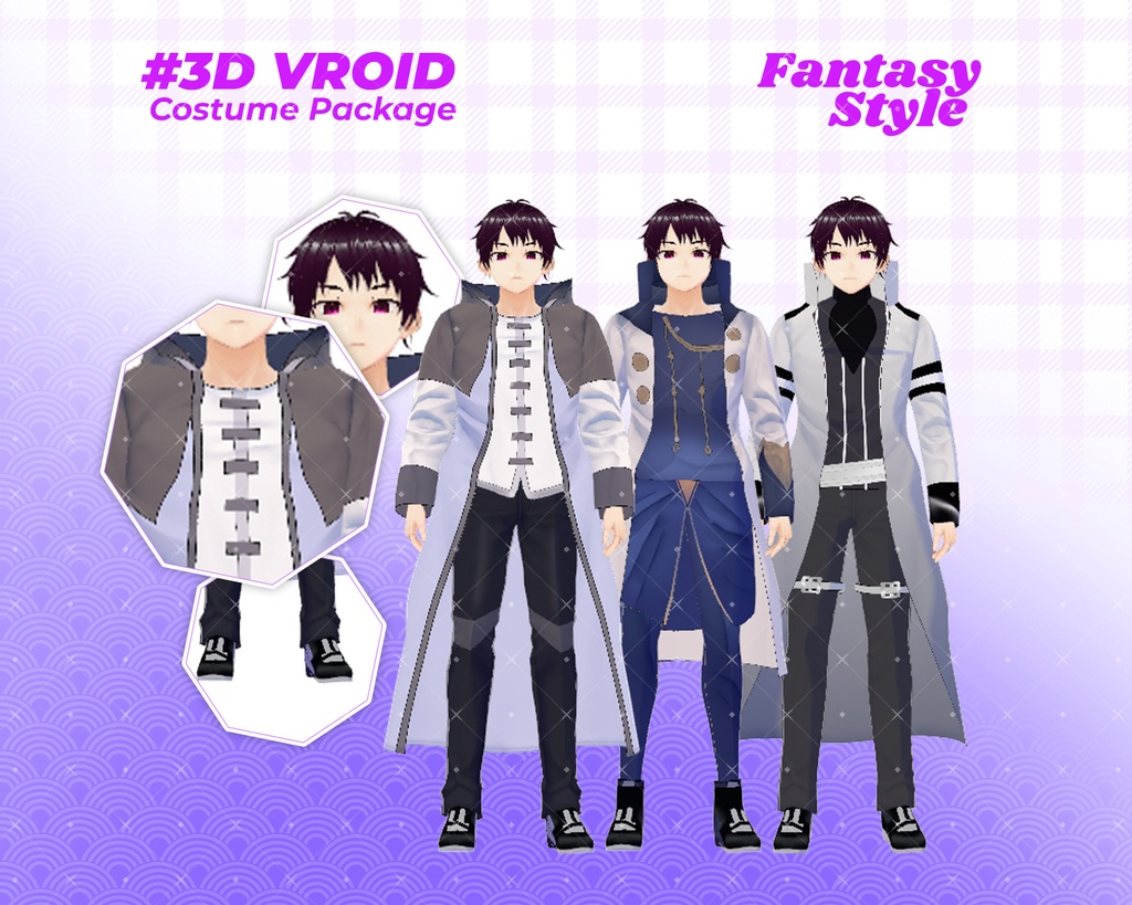 3D VRoid Outfit Pack Fantasy Prince & Guardian Attire for VRoid Models | VRoid Clothes, VRoid Costume, VRoid Fashion